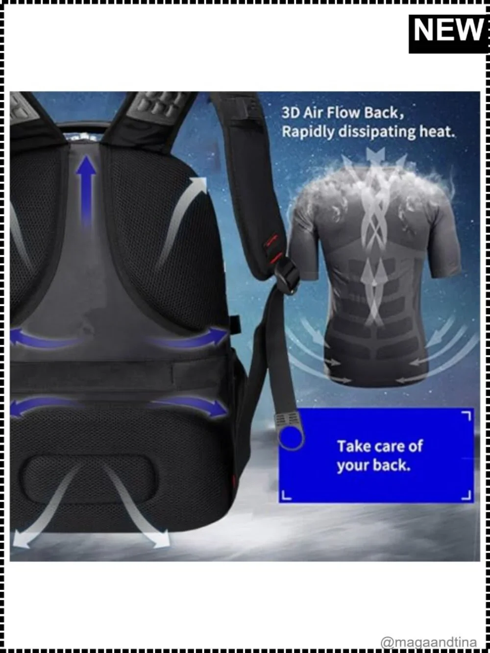 Extra Large Travel Laptop Backpack 50L Fits 17 Inch with USB Charging Port